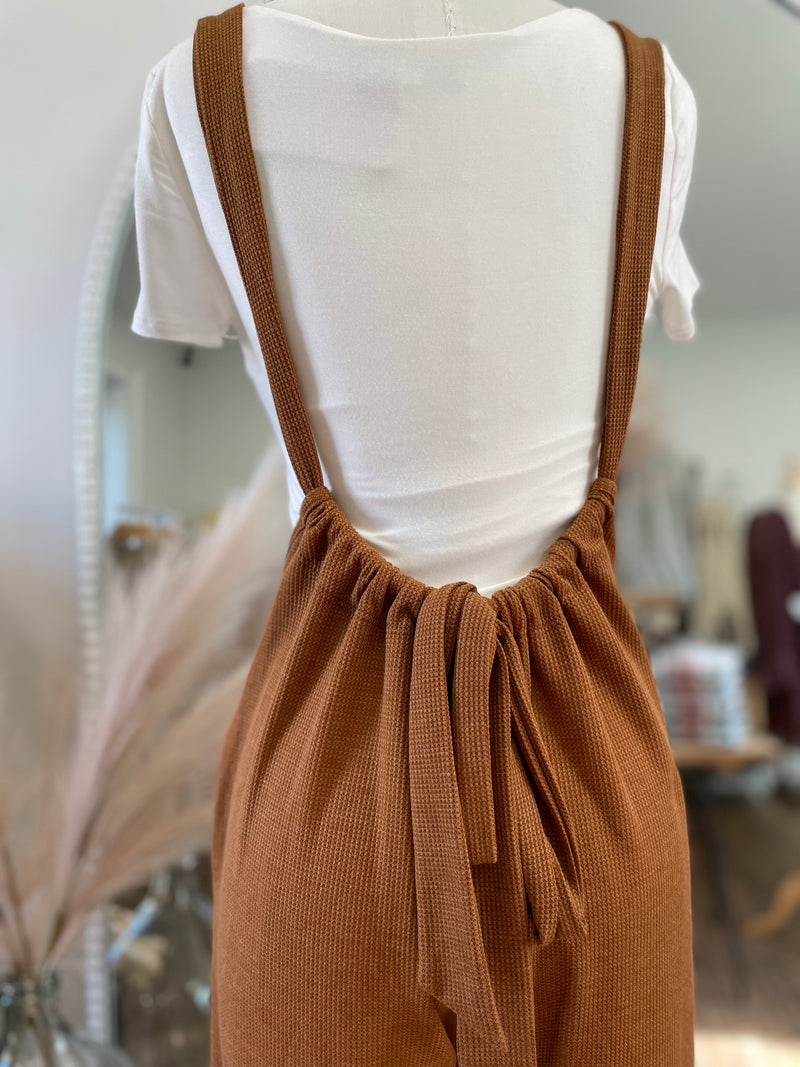 Spot On Boho Jumpsuit-Caramel