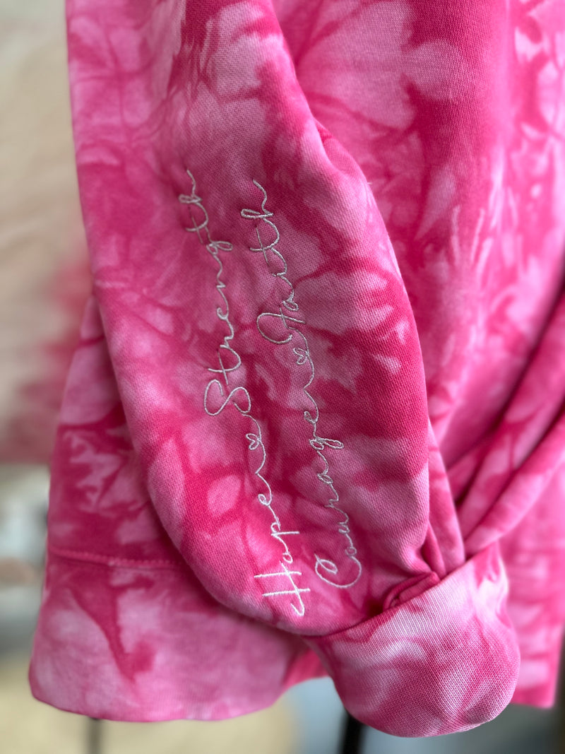 Her Fight Is OUR Fight Pink Tie Dyed Sweatshirt