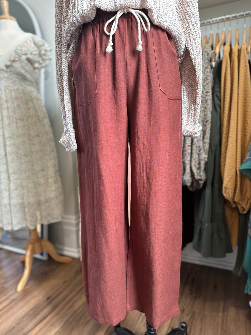 Dionne Linen Drawstring Pants