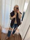 Layla Oversized Puffer Vest-Black