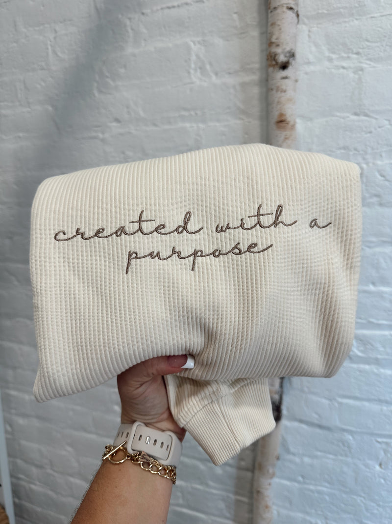"Created With Purpose" Corded Crewneck