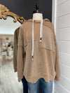 Patchwork Penny Hooded Top-Mocha