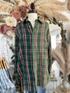 More Than Words Button Down Top-Evergreen