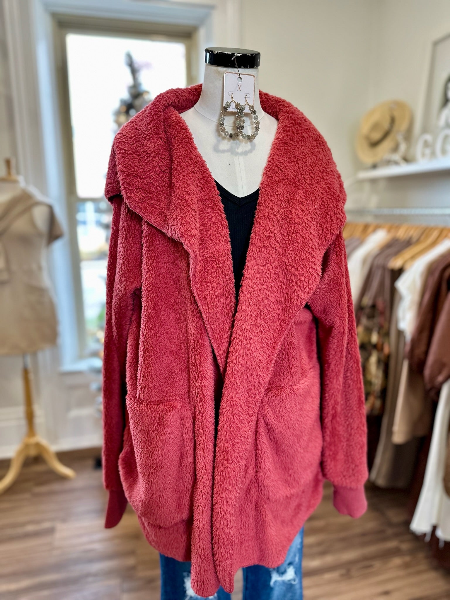 Snuggle Me Up Jacket-Red