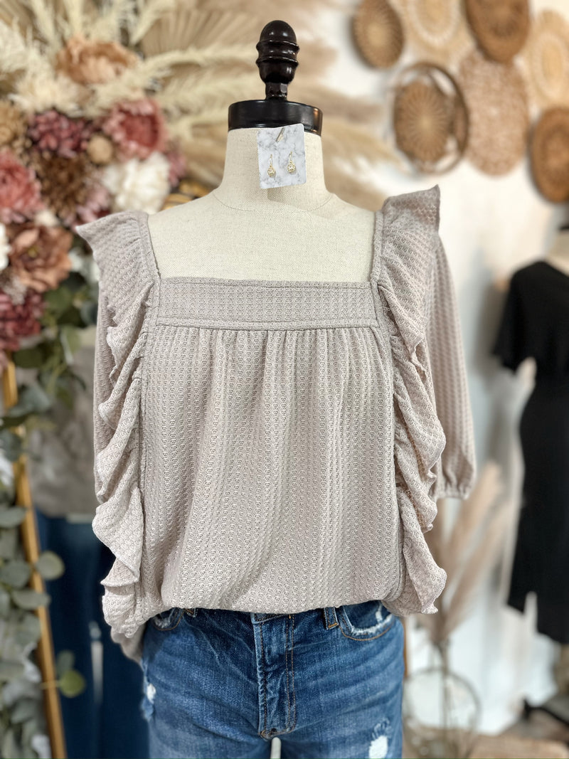 Here I Am Ruffled Top