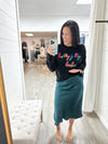 Fancy Cocktails Satin Midi Skirt