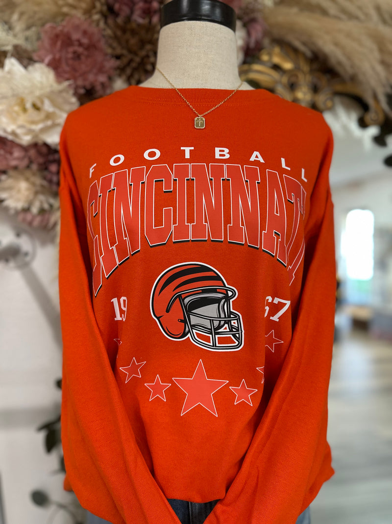 Cincinnati Stars Crewneck Sweatshirt-Burnt Orange