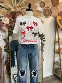 Cincinnati Baseball & Bows Tee