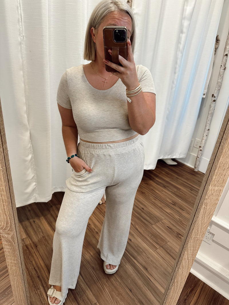 Perfect Night Thermal Knit Pant-Oatmeal