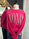 Pink & Golden XOXO Embroidered Crewneck