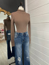 Ari Ribbed Bodysuit-Cocoa