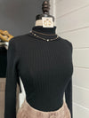 Ari Ribbed Bodysuit-Black