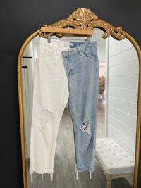 Half and Half Denim Jeans