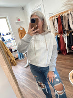 Cincinnati Colorblock Embroidered Cropped Hoodie-Tan