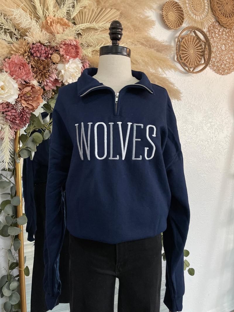 **PREORDER** Custom Spirit Quarter Zip Sweatshirt-Navy