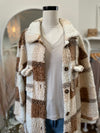 Love Me Some Plaid Long Teddy Shacket-Camel