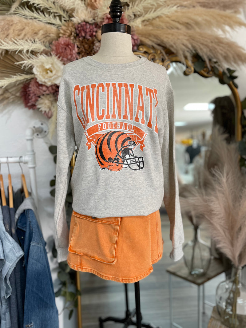 Cincinnati Football Crewneck-Oatmeal Heather
