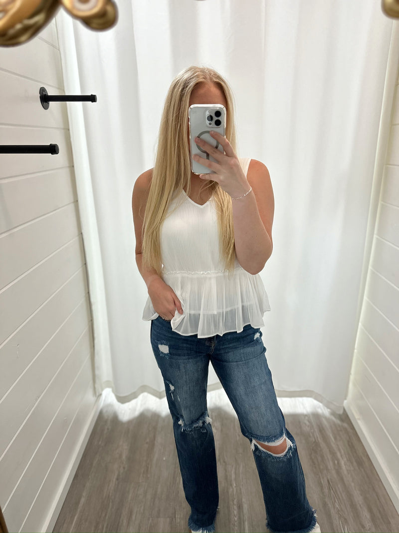 Lofflin Pleated Blouse Tank