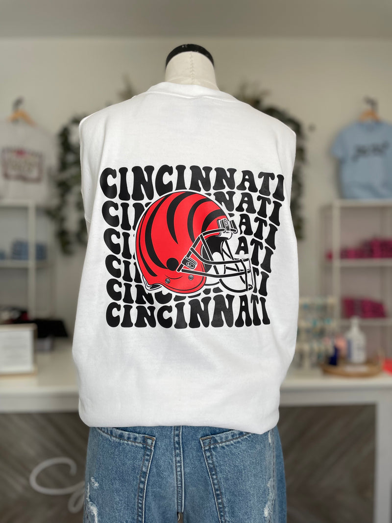 Retro Cincinnati Crewneck Sweatshirt-White