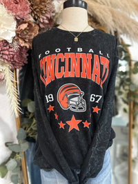 Long Sleeve Mineral Wash Cincinnati Stars Tee