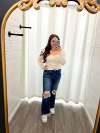Good To Go Square Neck Top- Ecru