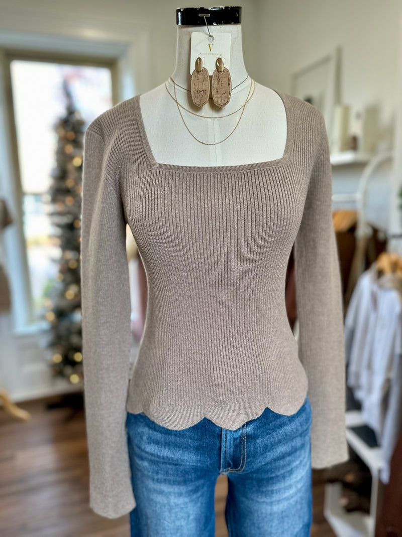 Gracie Scalloped Sweater