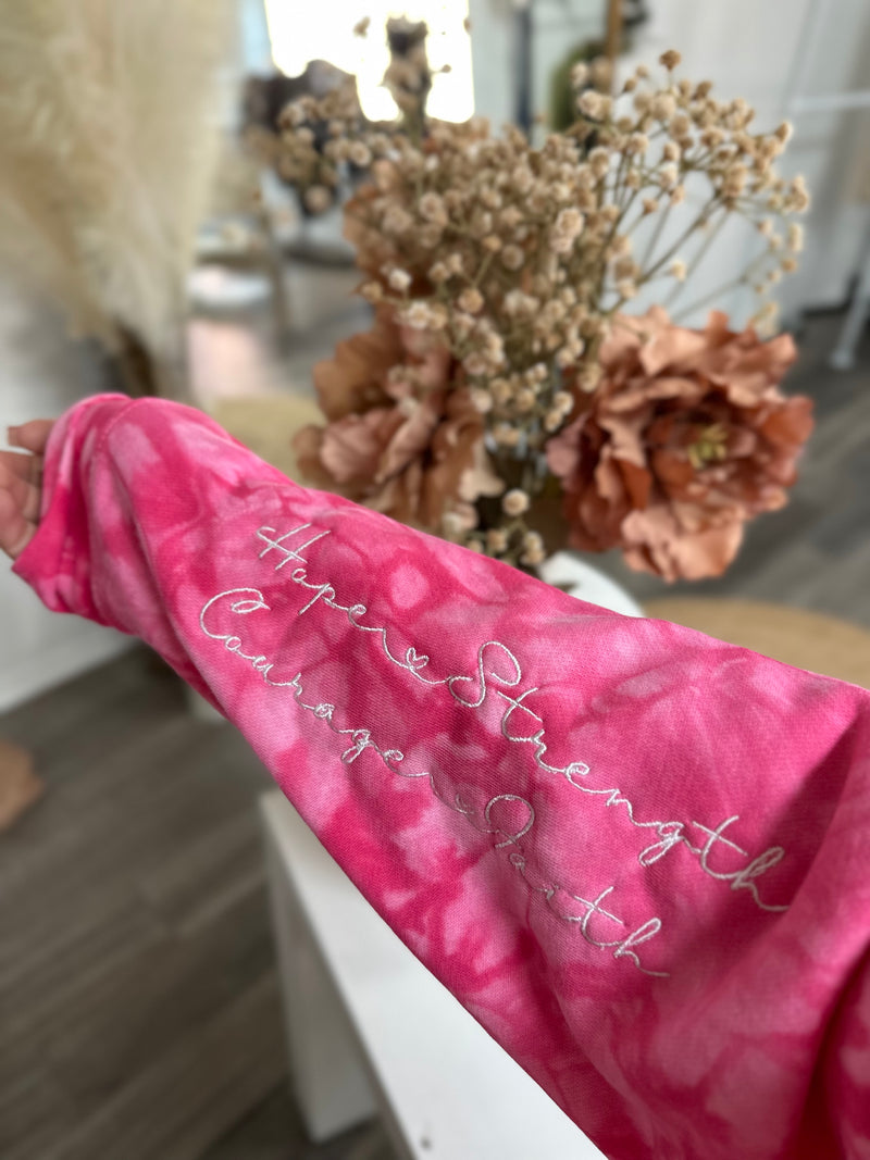 Her Fight Is OUR Fight Pink Tie Dyed Sweatshirt