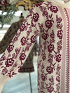 Festive Floral Sweater Dress-Burgandy