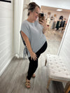 Happi Sweater Vest Top-Dusty Blue