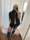 Layla Oversized Puffer Vest-Black