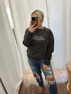 Choose Happiness Vintage Black Embroidered Crewneck