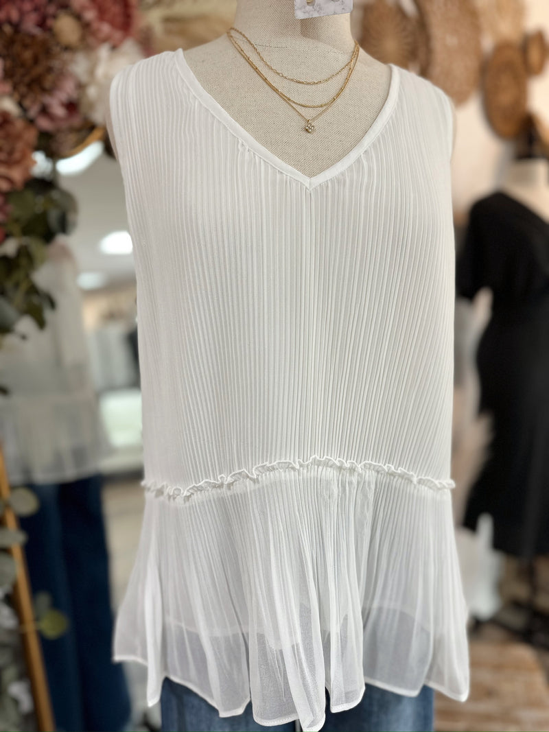 Lofflin Pleated Blouse Tank