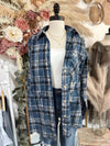 Cozy For Days Flannel Top-Navy Blue