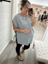Happi Sweater Vest Top-Dusty Blue