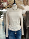 Good To Go Square Neck Top- Ecru