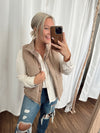 All I Want Padded Vest-Taupe