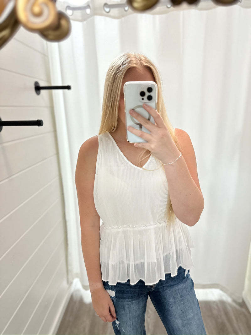 Lofflin Pleated Blouse Tank