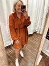 Fay Mock Neck Dress-Rust