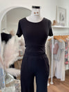 Perfect Night Thermal Cropped Top-Black