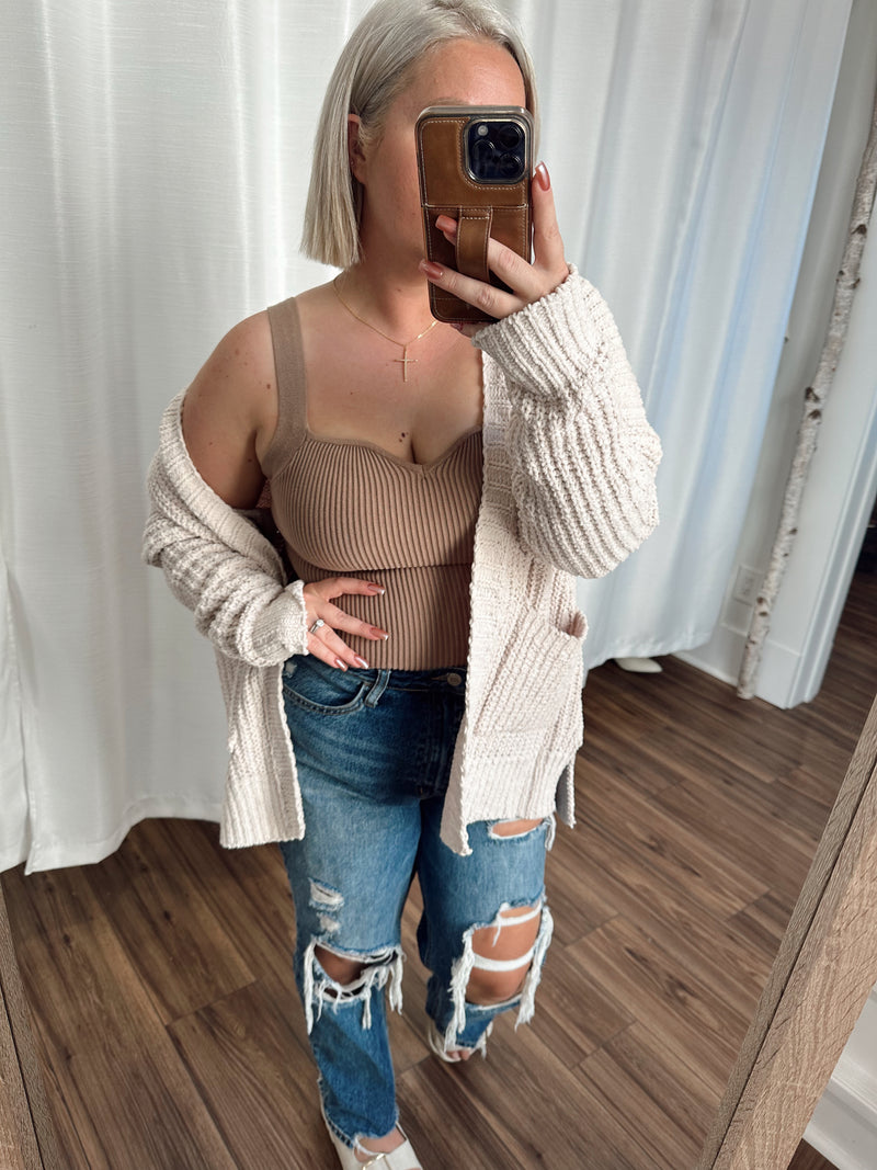 Rylan Knit Cardigan-Oatmeal