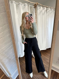 Lainie Ribbed Top-Vintage Olive