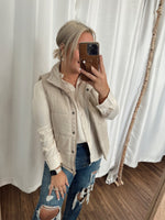 All I Want Padded Vest-Beige