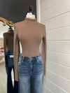 Ari Ribbed Bodysuit-Cocoa