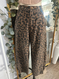 Love Ya Leopard Barrel Jeans