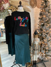 Fancy Cocktails Satin Midi Skirt