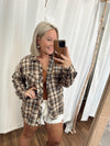 Speak For Yourself Flannel Top-Brown