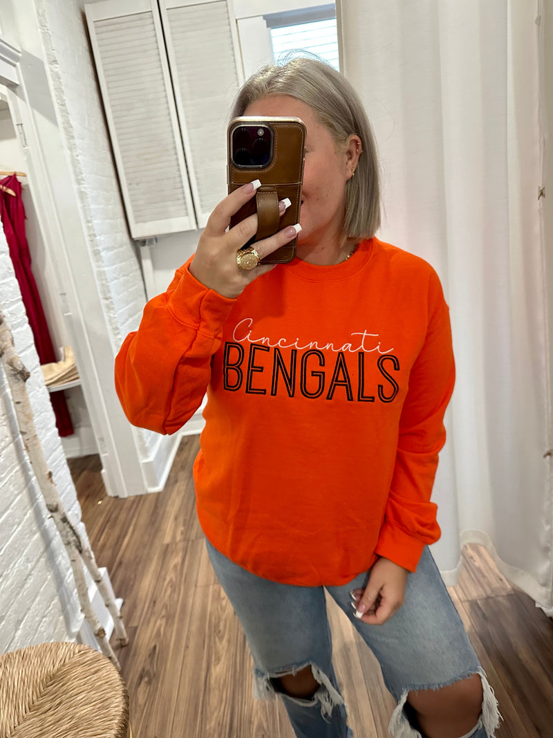 Game Day Cincinnati Spirit Crewneck-Orange