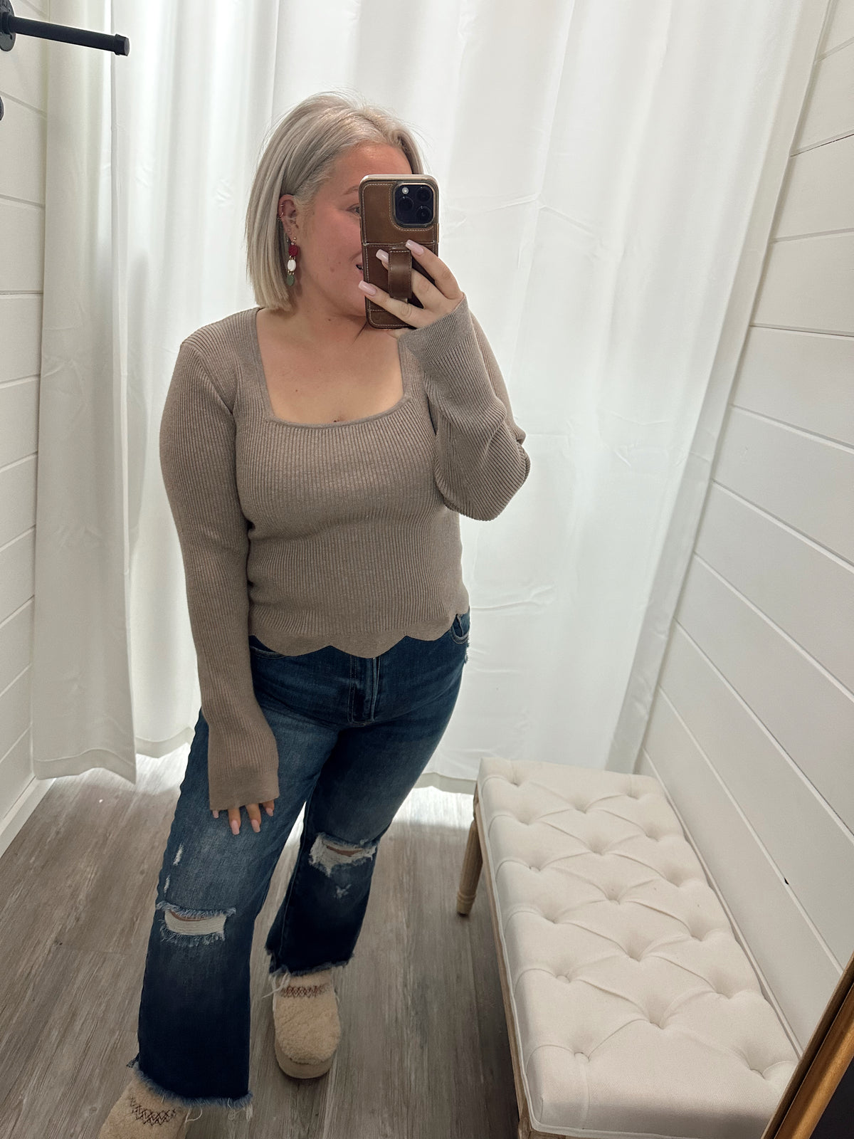 Gracie Scalloped Sweater