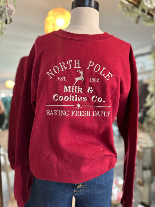 North Pole Bakery Embroidered Crewneck