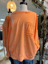 Terry Girl Front Pocket Pullover-Light Orange